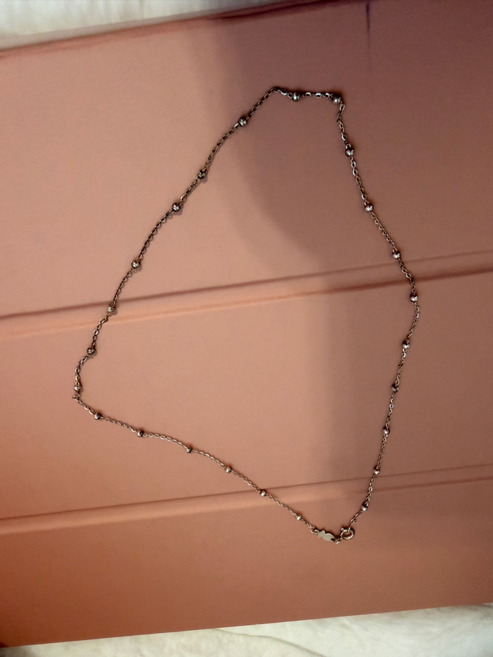 Tous Silver Bead Station Necklace - Silver Tone